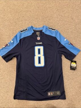 NWT🏈NIKE NFL AUTHENTIC TENNESSEE TITANS MARIOTA NUMBER 8 FOOTBALL JERSEY- SMALL